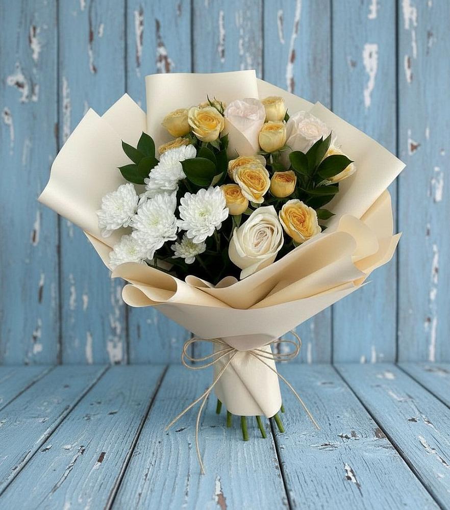Букет цветов из: Розы и Хризантемы в Нижняя Тавда