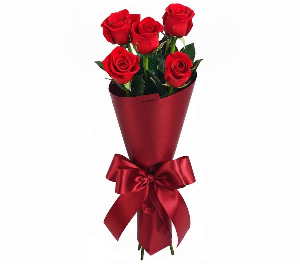 Букет 5 Красных роз Эдлесс Лав в Нижняя Тавда