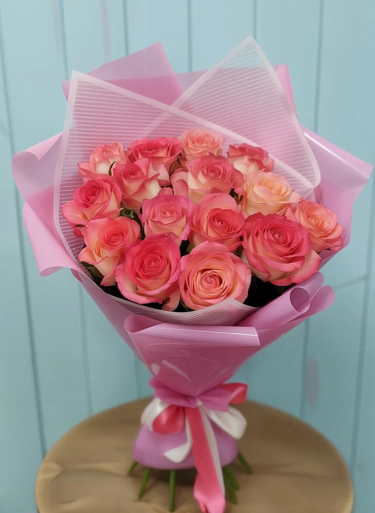 Букет 15 Розовых роз Равель в Нижняя Тавда