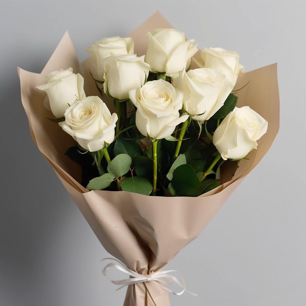 Букет 9 Белых роз Эдлесс Лав в Нижняя Тавда