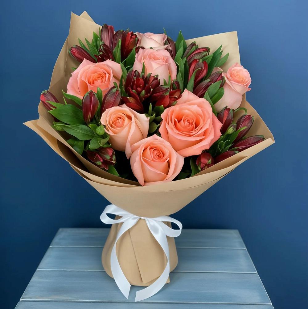 Букет цветов из: Розы и Альстромерии в Нижняя Тавда