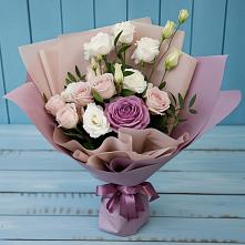Букет цветов из:  Розы и Лизиантусы #REPLACE_PRED# Нижняя Тавда