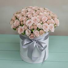 Цветочная композиция из Розы в шляпной коробке в Нижняя Тавда