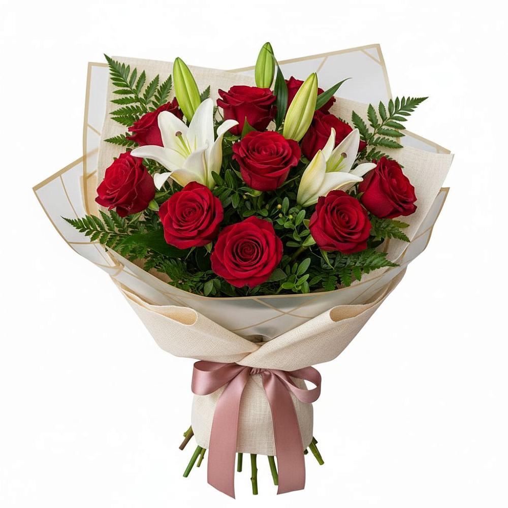 Букет цветов из: Лилии и Розы в Нижняя Тавда