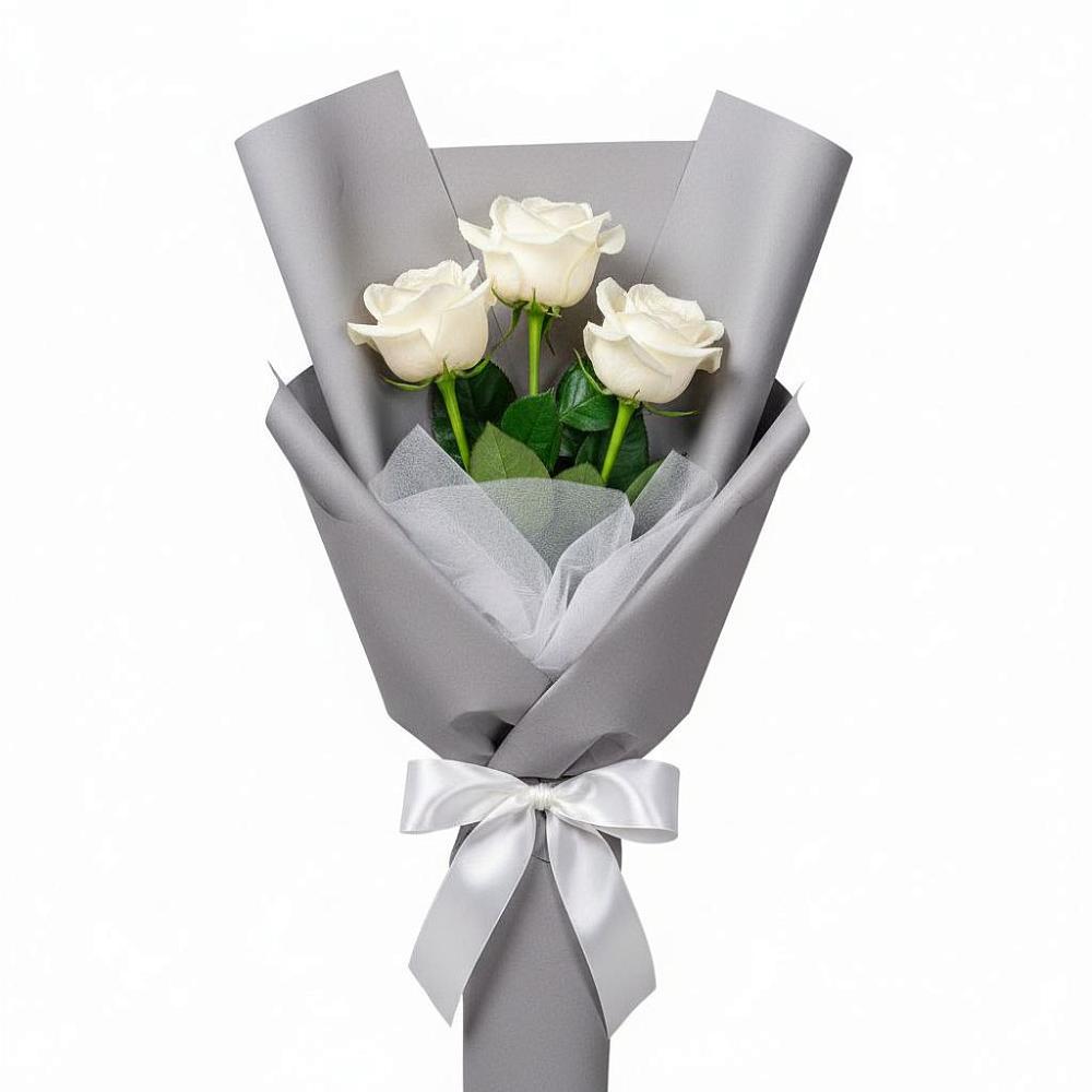 Букет 3 белые розы в Нижняя Тавда