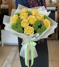 Букет цветов из:  Хризантемы и Розы в Нижняя Тавда