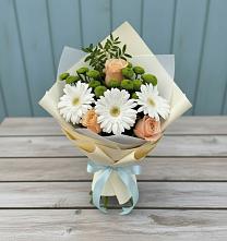 Букет цветов из:  Герберы, Розы и Хризантемы #REPLACE_PRED# Нижняя Тавда
