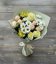 Букет цветов из:  Альстромерии, Розы и Хризантемы в Нижняя Тавда