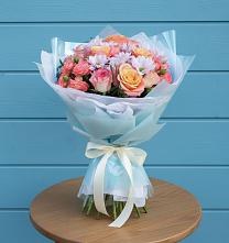 Букет цветов из:  Хризантемы и Розы в Нижняя Тавда