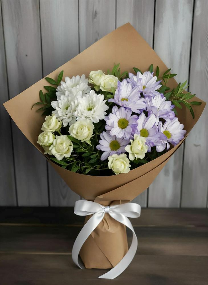 Букет цветов из: Хризантемы и Розы в Нижняя Тавда